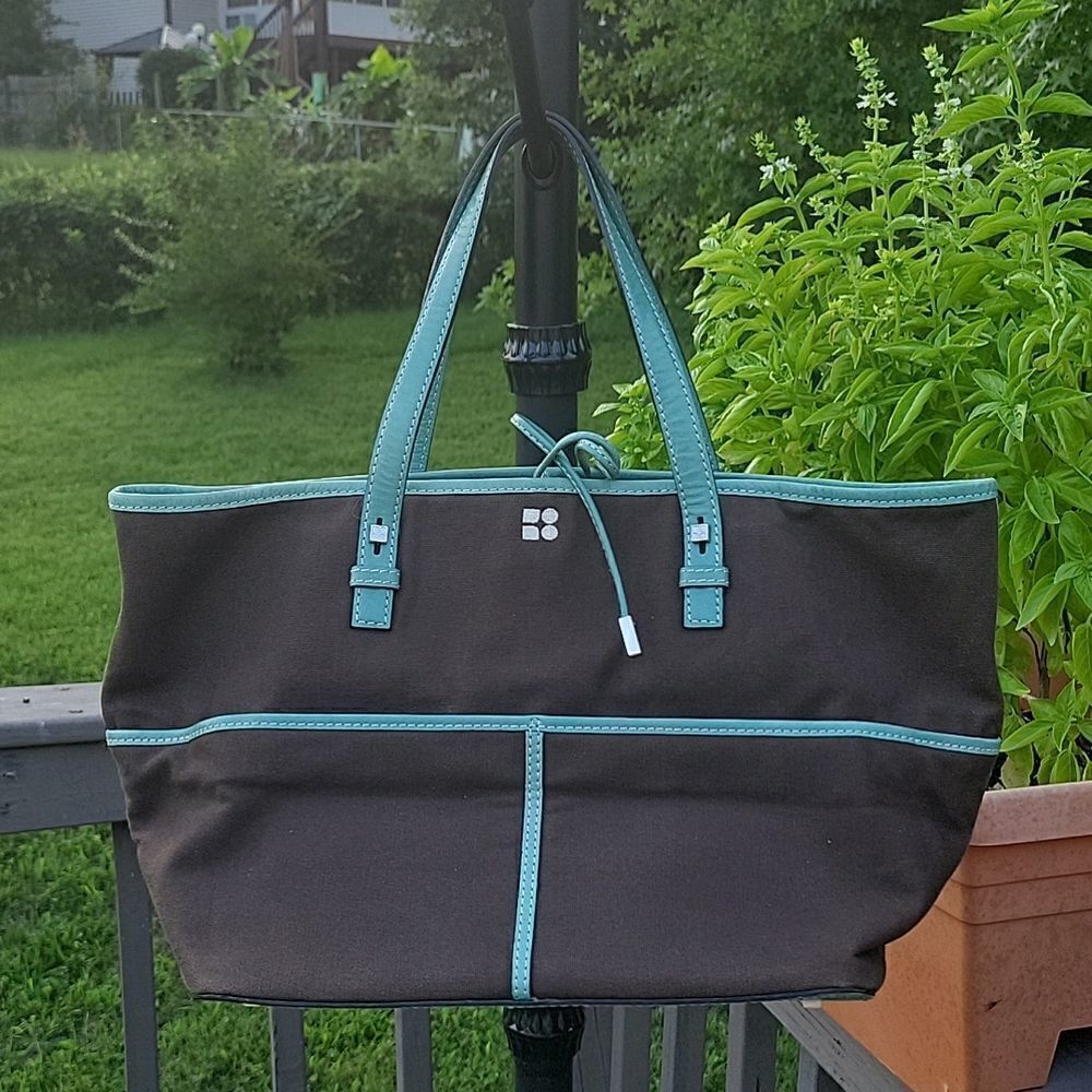 Kate spade brown canvas tote - Picture 1 of 8